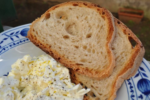 Pane di Lariano with burrata