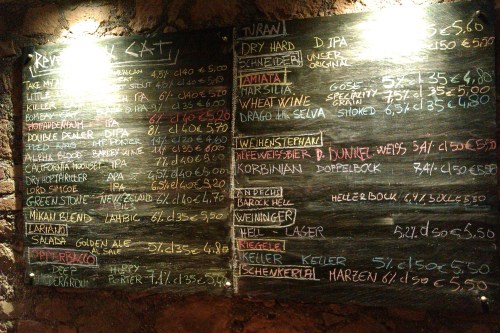 Some of the beers available at Brasserie 4:20 Rome