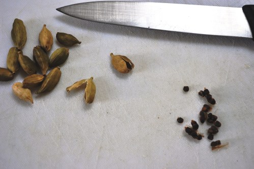 Cardamom pods and seeds