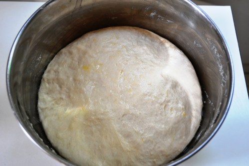 dough, end of first prove