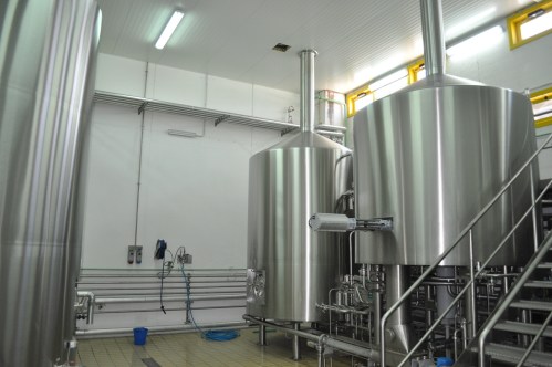 The sala cottura, or brewhouse, at Mastri Birrai Umbri