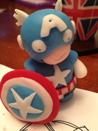 Captain America sugar paste figure