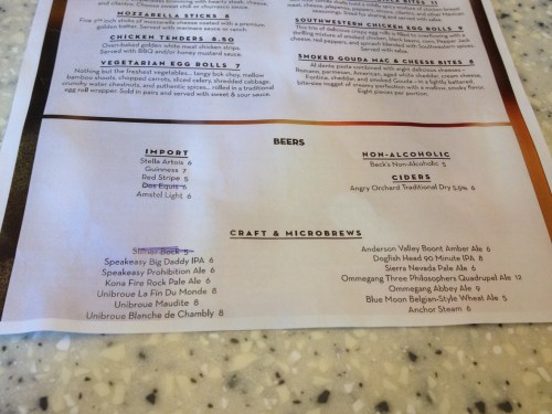 Embarcadero Center cinema bar menu - 11 craft beers! Embarcadero Center cinema bar menu - 11 craft beers!