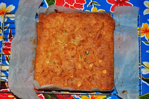 White chocolate maple Brazil nut blondies