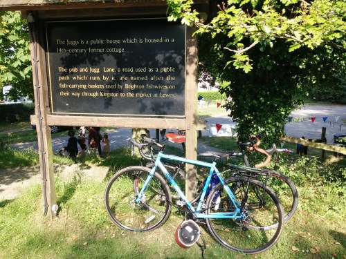 Bikes outside fete, nr pub