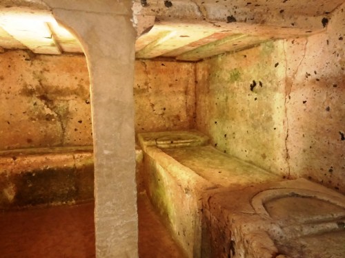 Stone beds at Banditaccia necropolis, Cerveteri