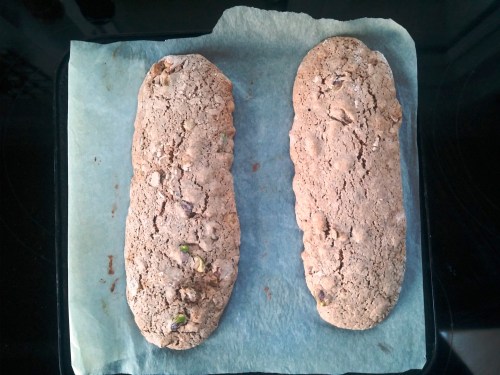 Christmas biscotti, logs, baked