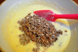 Add grain to ricotta mix