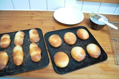 Michette, baked, caster sugar