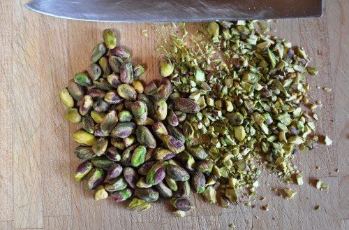 Roughly chop pistachios