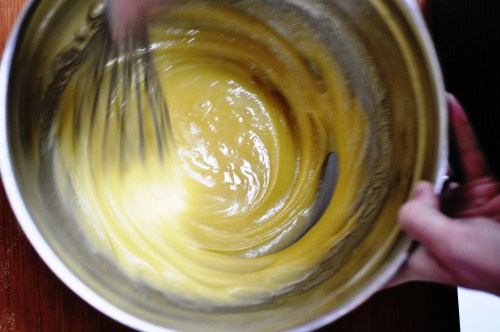Whisk in the eggs