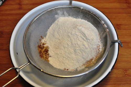 Parkin, sieve flour and spices