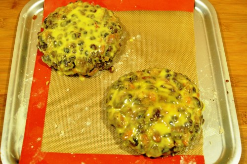 Unbaked pangiallo, with saffron glaze